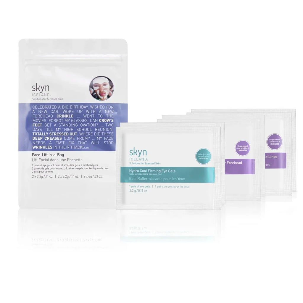 Face-Lift-in-a-Bag - Complete skincare kit designed to tighten, lift, and firm the skin with powerful ingredients like peptides, antioxidants, and Icelandic glacial water - Skyn Iceland