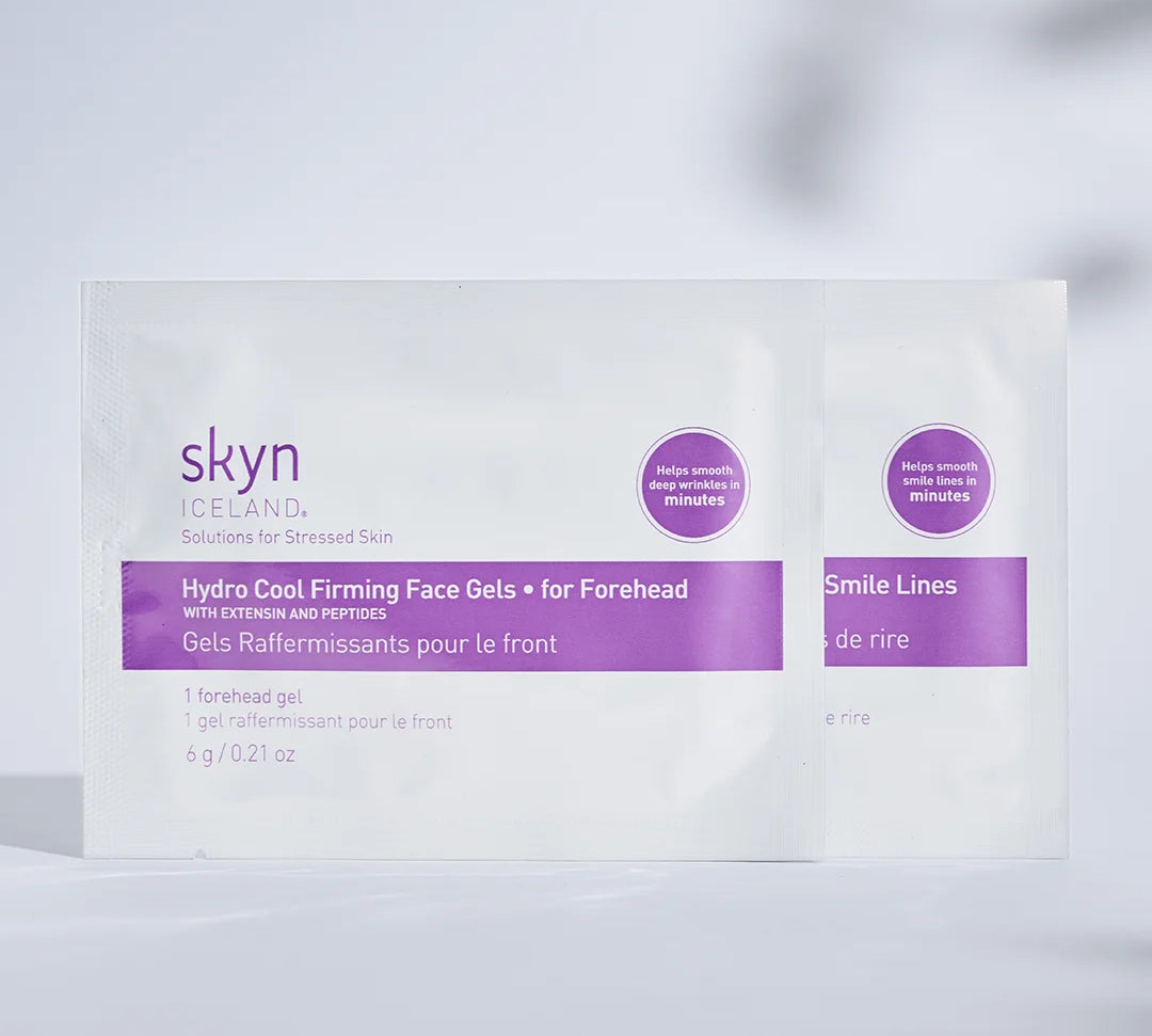 Hydro Cool Face Gels - Forehead - Cooling gel patches designed for the forehead, infused with Icelandic glacial water, peptides, and antioxidants to hydrate, smooth, and reduce the appearance of fine lines for a refreshed, youthful look - Skyn Iceland